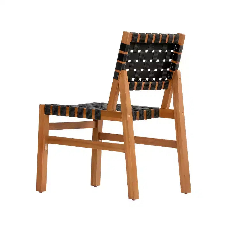 Juego de comedor de patio moderno Christopher Knight Home Prem de 5 piezas, de madera de acacia, con cuerda tejida de PE y mesa de listones