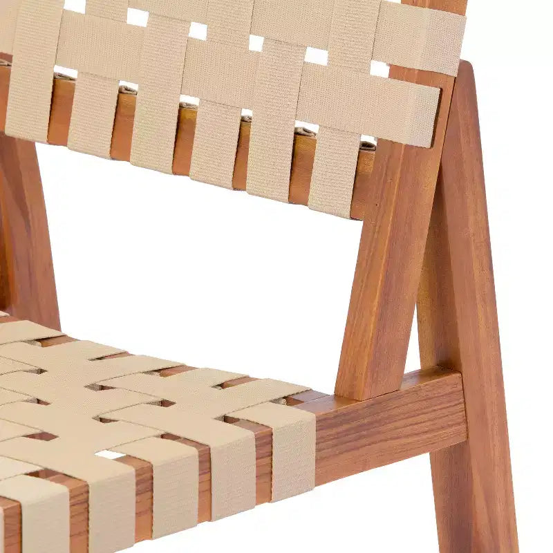 Juego de comedor de patio moderno Christopher Knight Home Prem de 5 piezas, de madera de acacia, con cuerda tejida de PE y mesa de listones