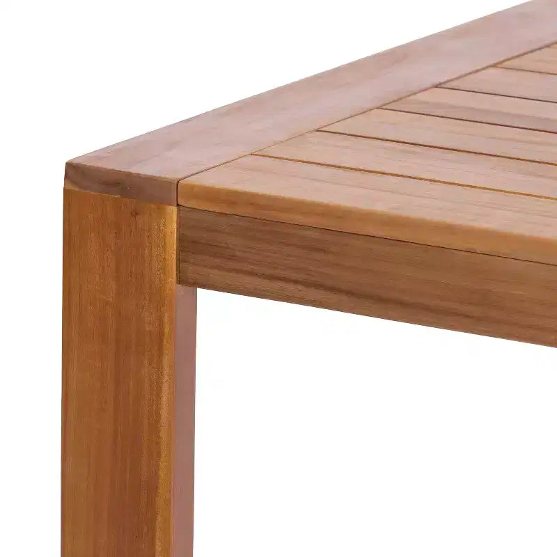 Juego de comedor de patio moderno Christopher Knight Home Prem de 5 piezas, de madera de acacia, con cuerda tejida de PE y mesa de listones