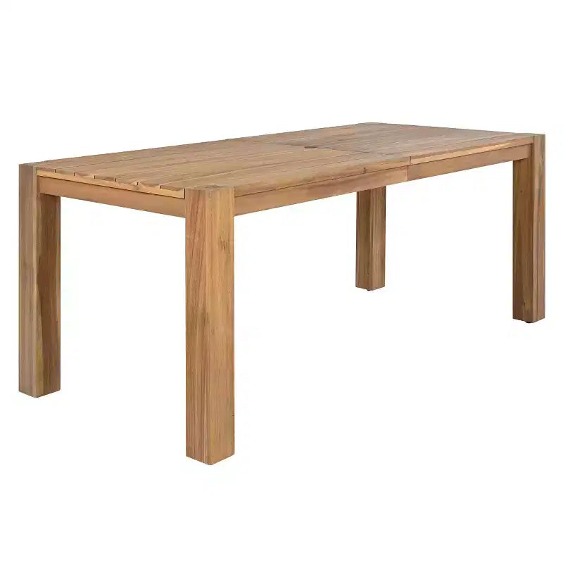 Set da pranzo da esterni da 7 pezzi per 6 persone con foro per ombrellone, set da tavolo e sedie da patio in legno con cuscini rimovibili per giardino o patio-Panipeachy