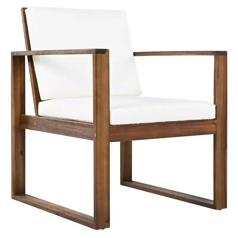 Set da pranzo da esterni da 7 pezzi per 6 persone con foro per ombrellone, set da tavolo e sedie da patio in legno con cuscini rimovibili per giardino o patio-Panipeachy