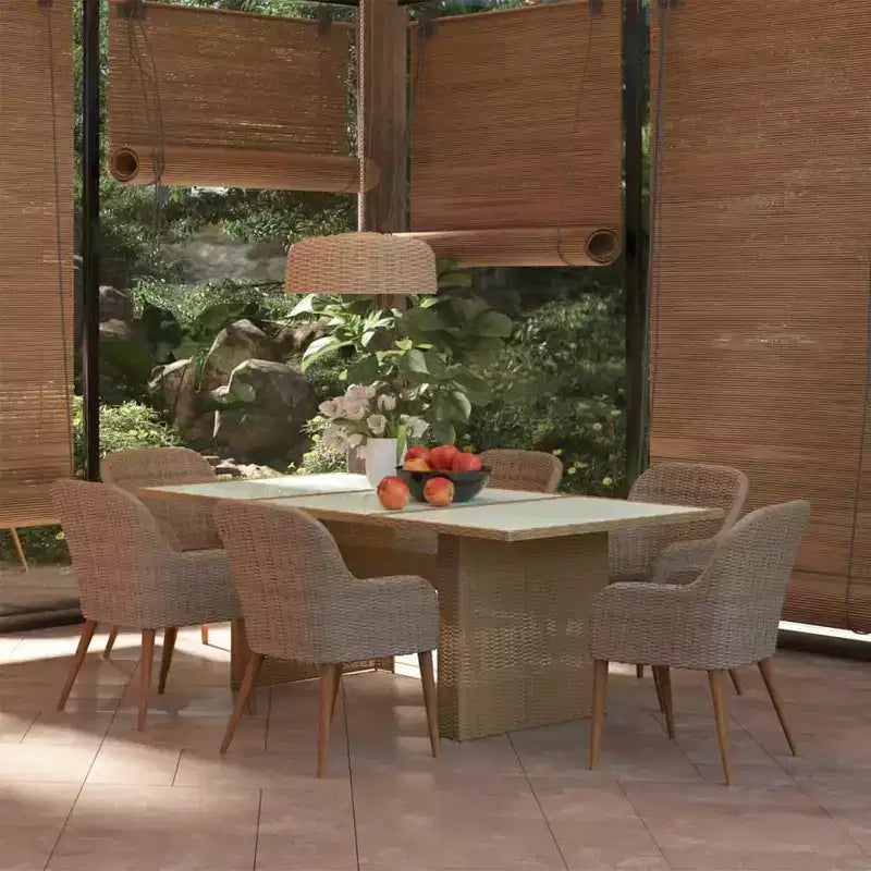 vidaXL Dining Set Brown and Dark Grey