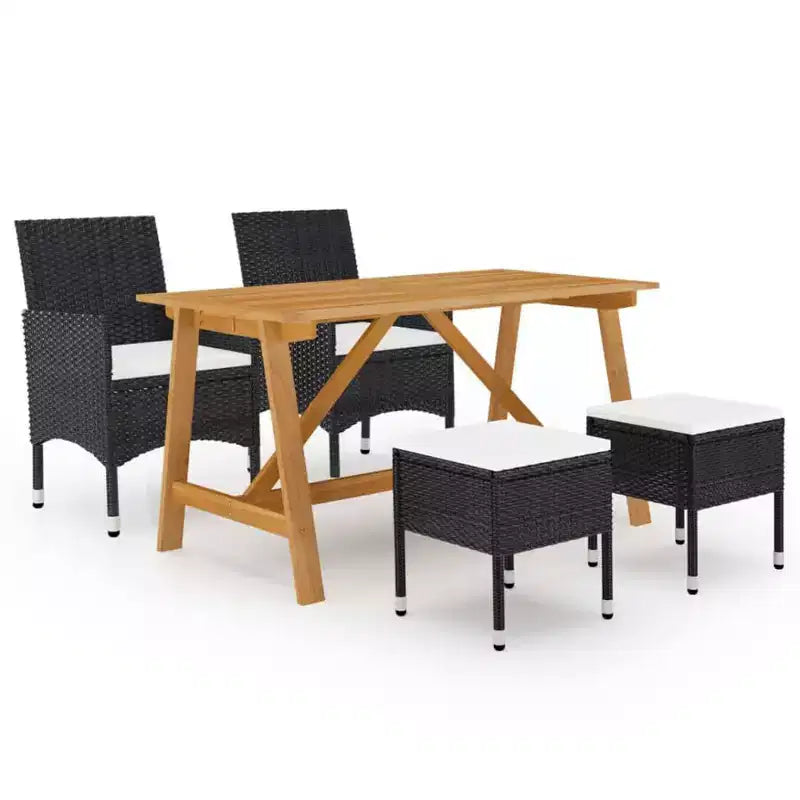 vidaXL Dining Set Solid Acacia wood 5 Piece Set Ergonomic