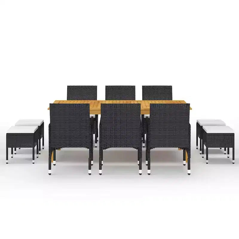 vidaXL Dining Set Table: Chairs: Cushions: