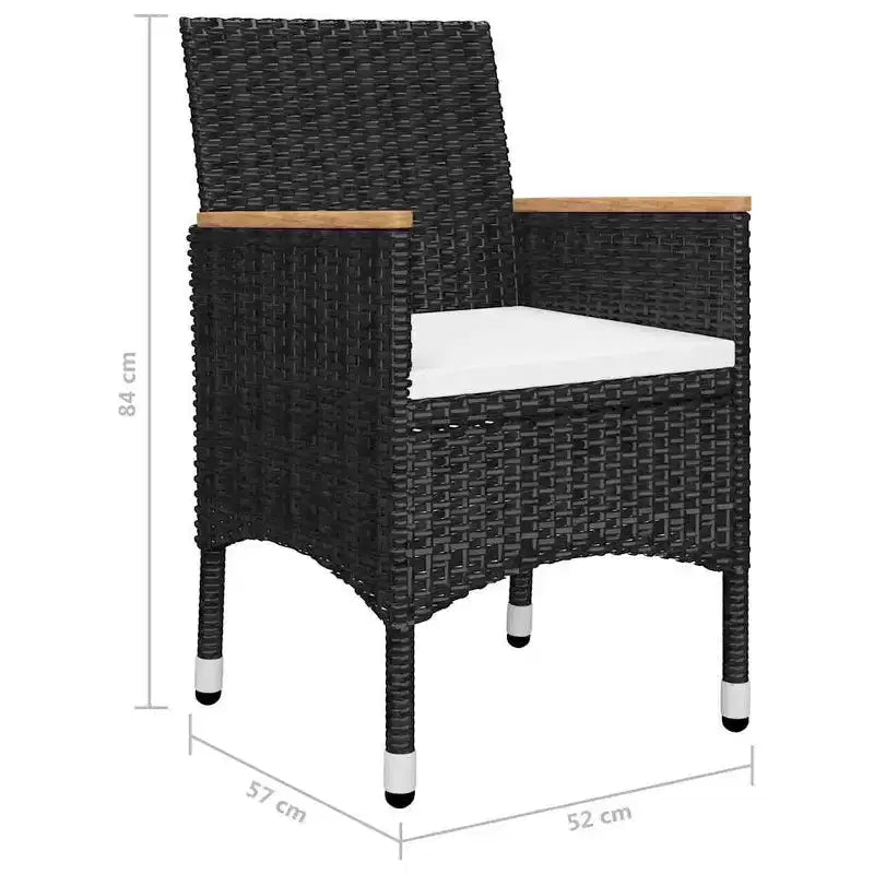 vidaXL Dining Set Table: Chairs: Cushions: