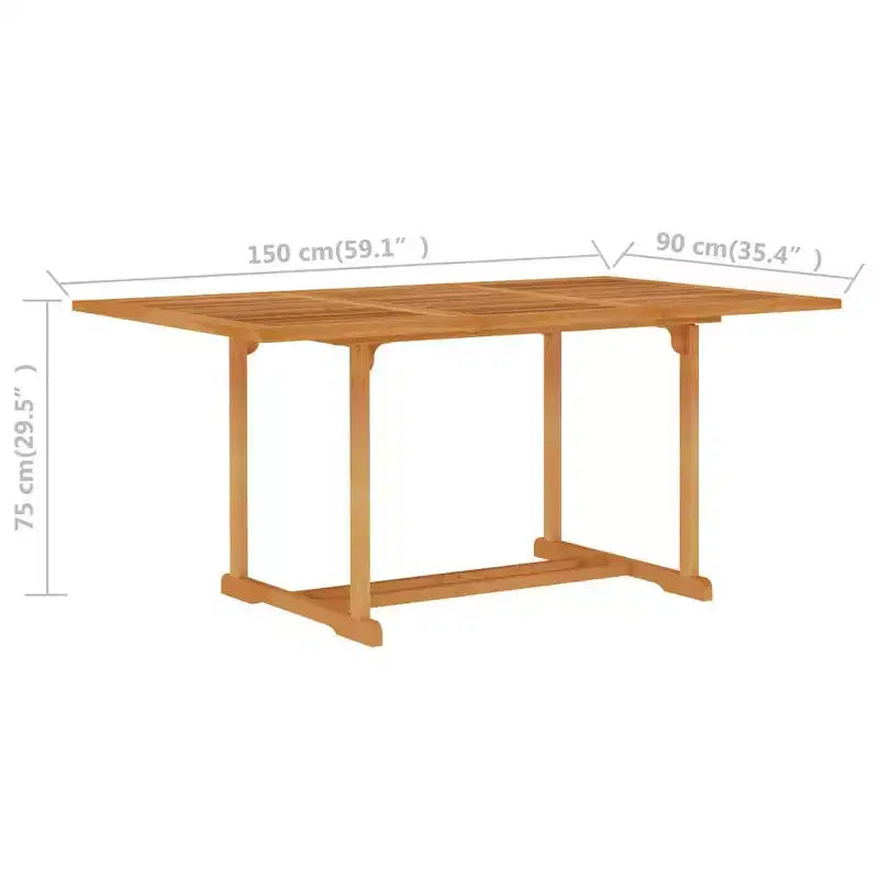 vidaXL Garden Dining Set Warm brown Solid Teak Wood Large Stackable