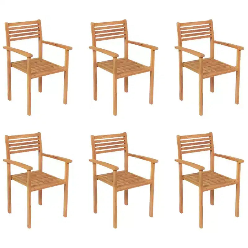vidaXL Garden Dining Set Warm brown Solid Teak Wood Large Stackable