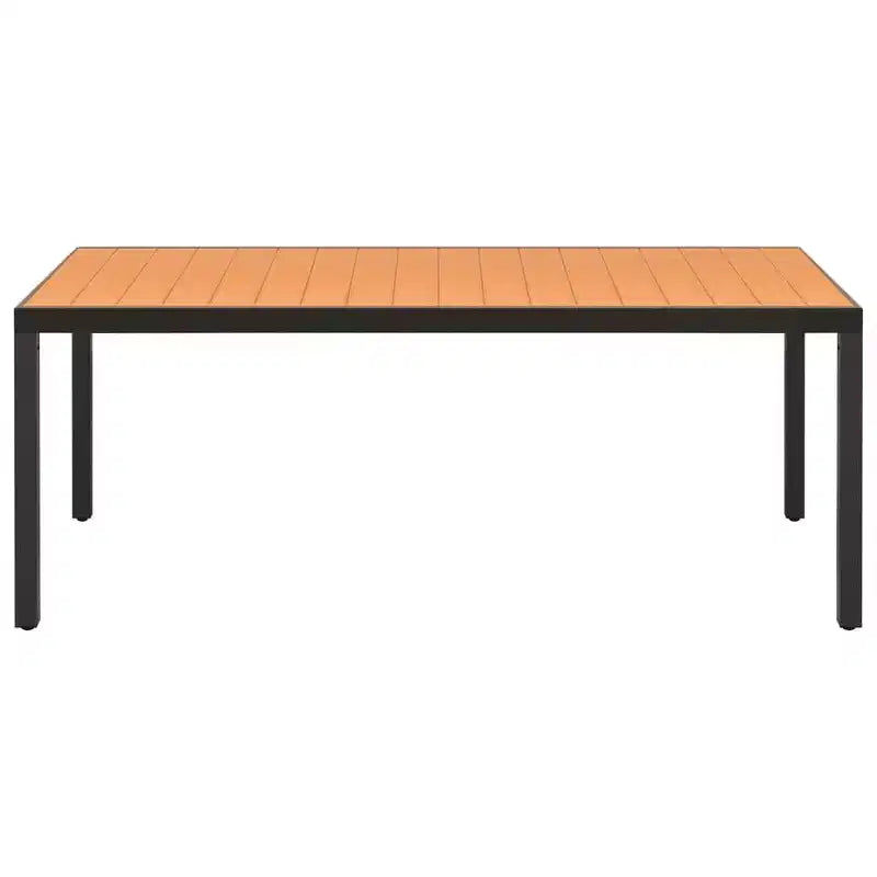 vidaXL Dining Set Black and Brown Aluminum Frame, PE Rattan, WPC Large