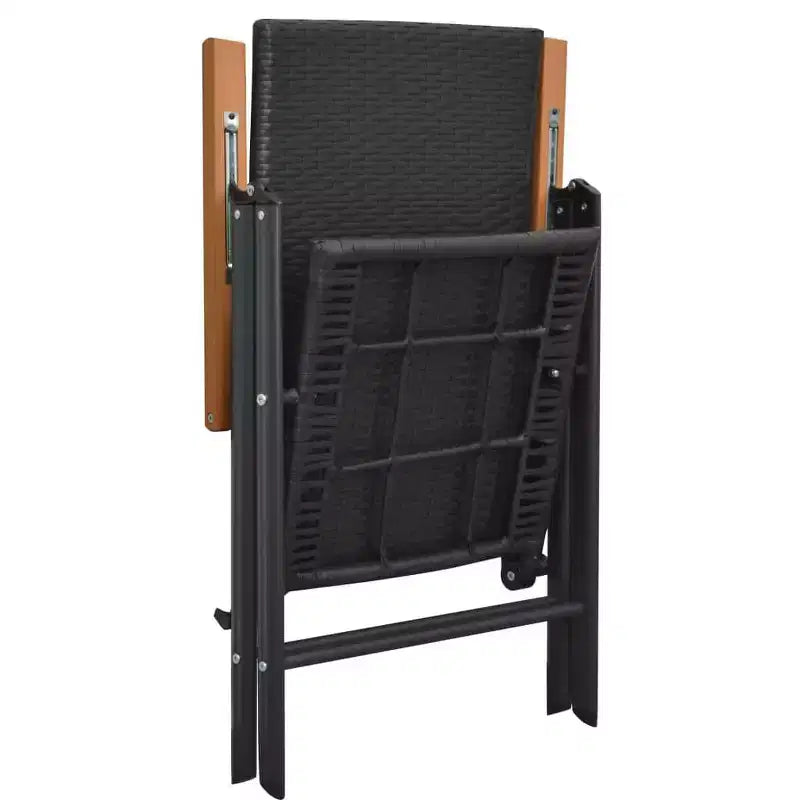 vidaXL Dining Set Black and Brown Aluminum Large Height-Adjustable