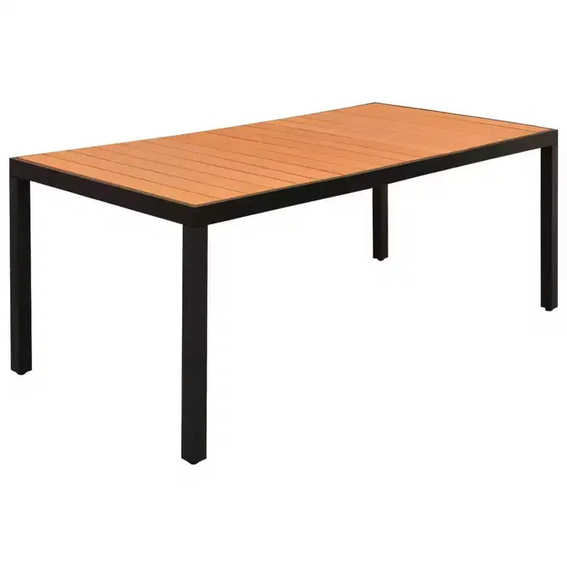 vidaXL Dining Set Black and Brown Aluminum Large Height-Adjustable
