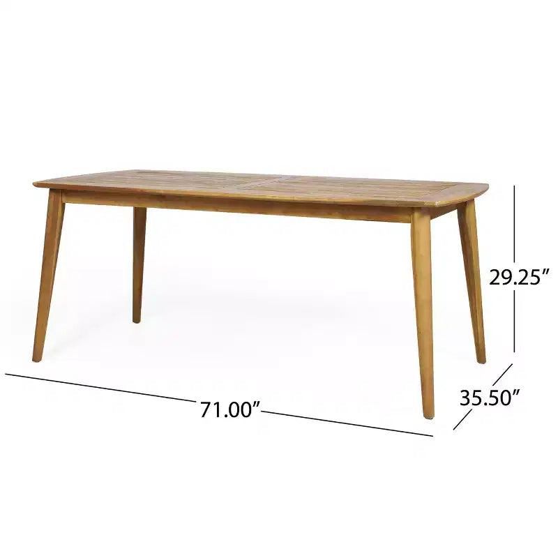Set da pranzo da esterno Christopher Knight Home Hailey da 7 pezzi in stile rustico, con sedie in vimini e legno di acacia e tavolo con doghe