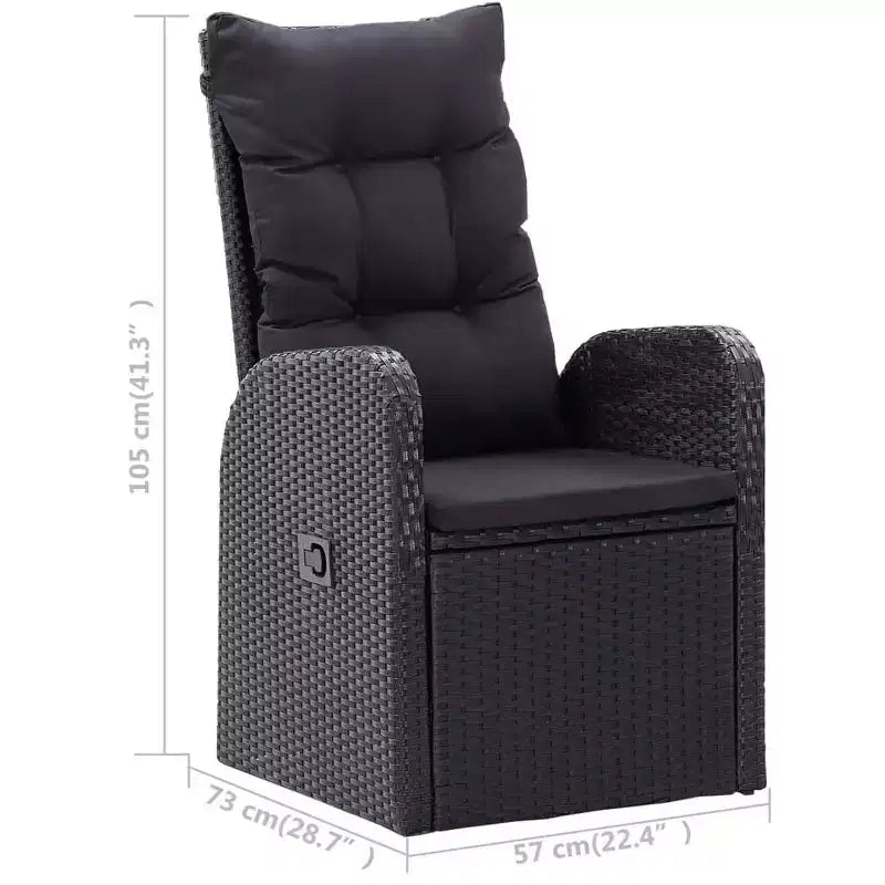 vidaXL Garden Dining Set Black