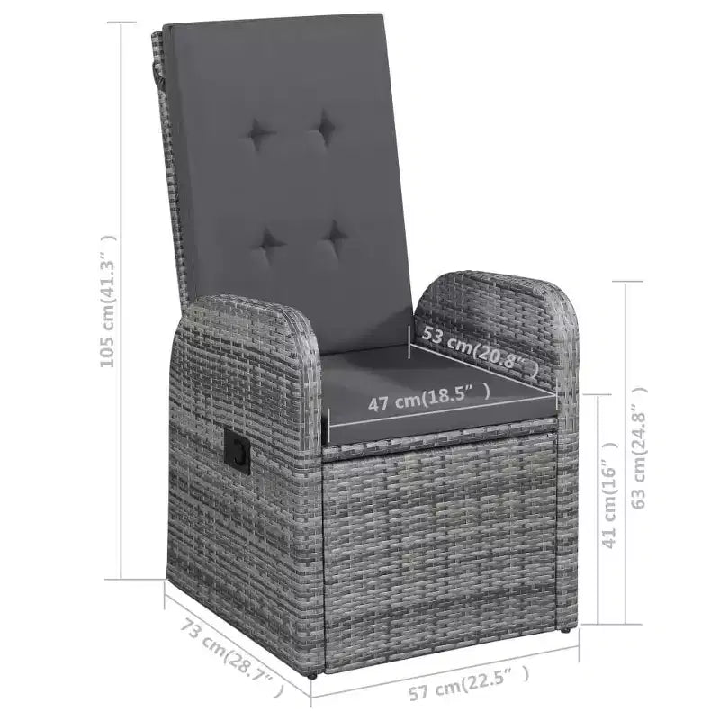 vidaXL Garden Dining Set Black