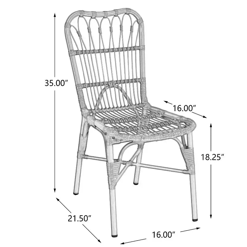 Christopher Knight Home Bruni moderne 7-delige eetset voor op het terras van ijzer en PE-rotan met ovale tafel