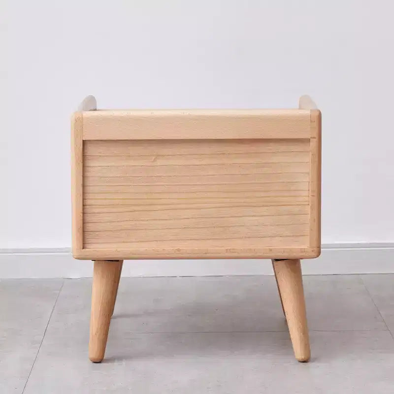 Natural Solid Wood Nightstand for Bedroom and Living Room