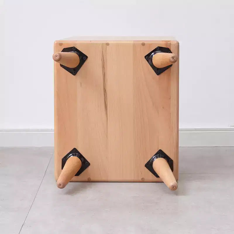 Natural Solid Wood Nightstand for Bedroom and Living Room