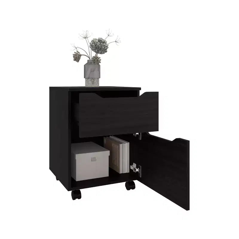 Open Shelf Modern Nightstand for Bedroom and Living Room