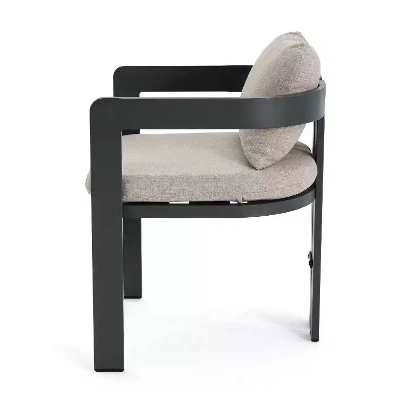 ModernLuxe 7-teiliges Esszimmer-Set für 6 Personen im Außenbereich, Gartenmöbel-Set mit Gartentisch und 6 Stühlen mit Auflagen und wetterbeständigem Gestell