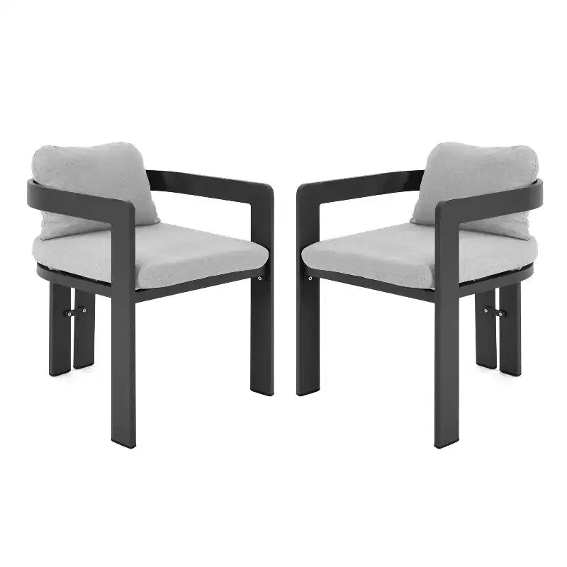 ModernLuxe 7-teiliges Esszimmer-Set für 6 Personen im Außenbereich, Gartenmöbel-Set mit Gartentisch und 6 Stühlen mit Auflagen und wetterbeständigem Gestell