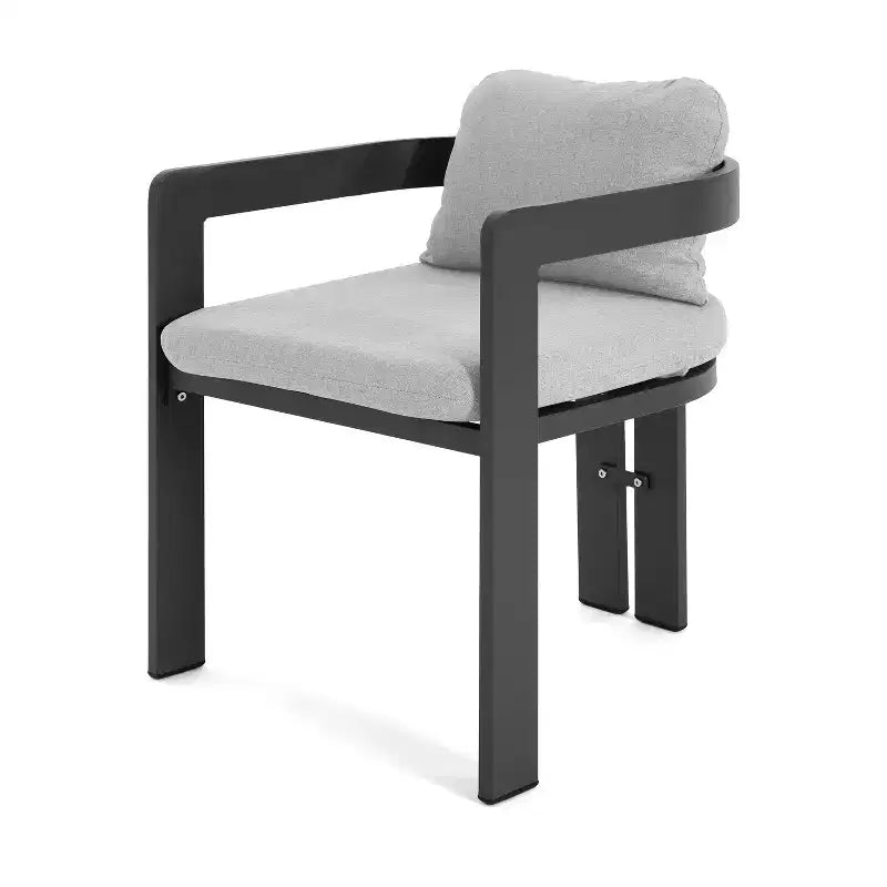 ModernLuxe 7-teiliges Esszimmer-Set für 6 Personen im Außenbereich, Gartenmöbel-Set mit Gartentisch und 6 Stühlen mit Auflagen und wetterbeständigem Gestell