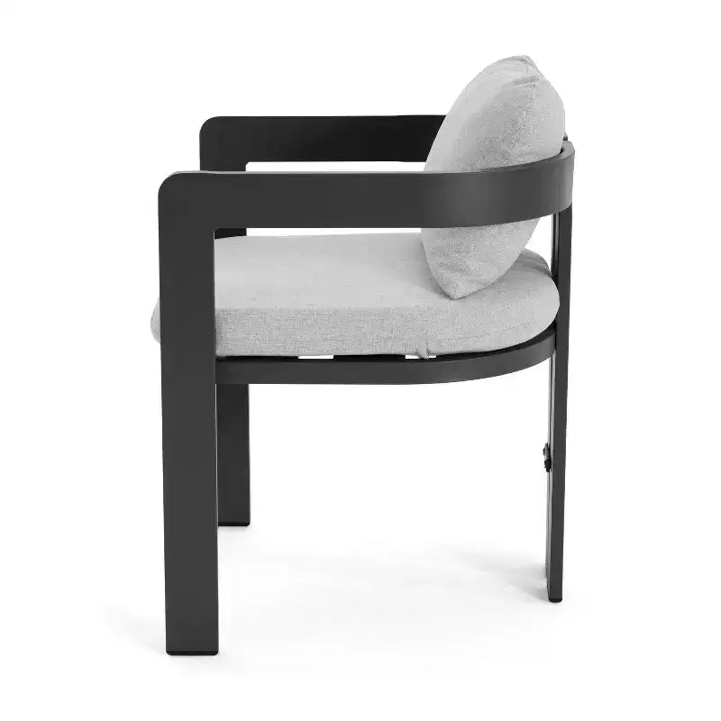 ModernLuxe 7-teiliges Esszimmer-Set für 6 Personen im Außenbereich, Gartenmöbel-Set mit Gartentisch und 6 Stühlen mit Auflagen und wetterbeständigem Gestell