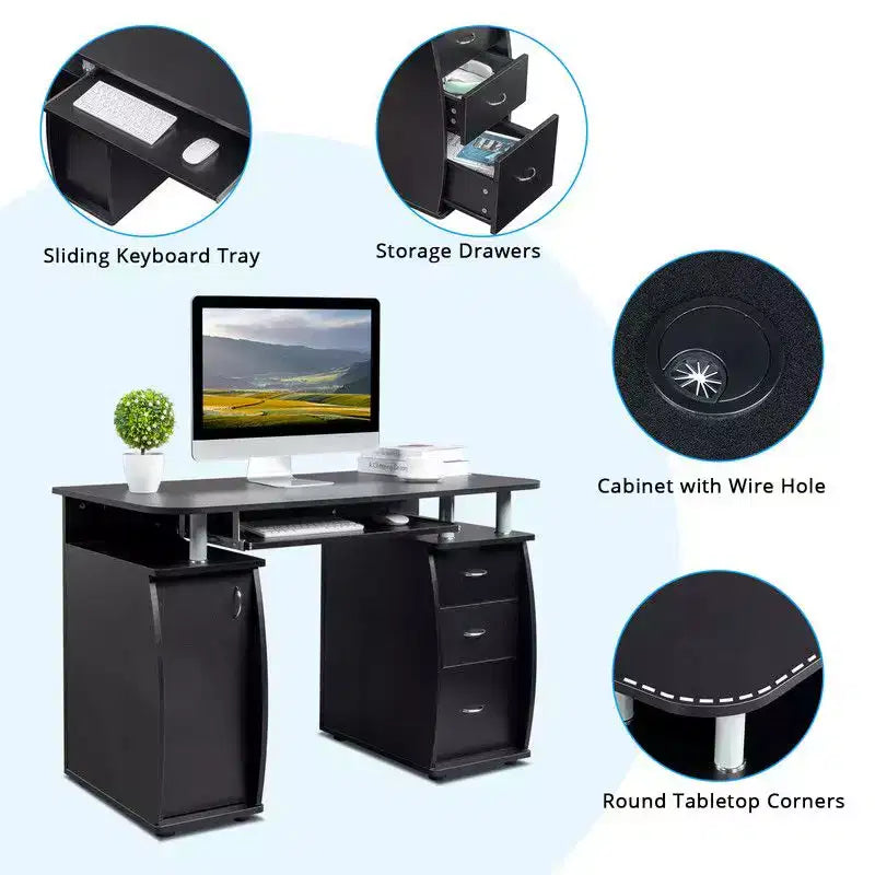 45.3" Computer Desk with Drawer and Side Shelf