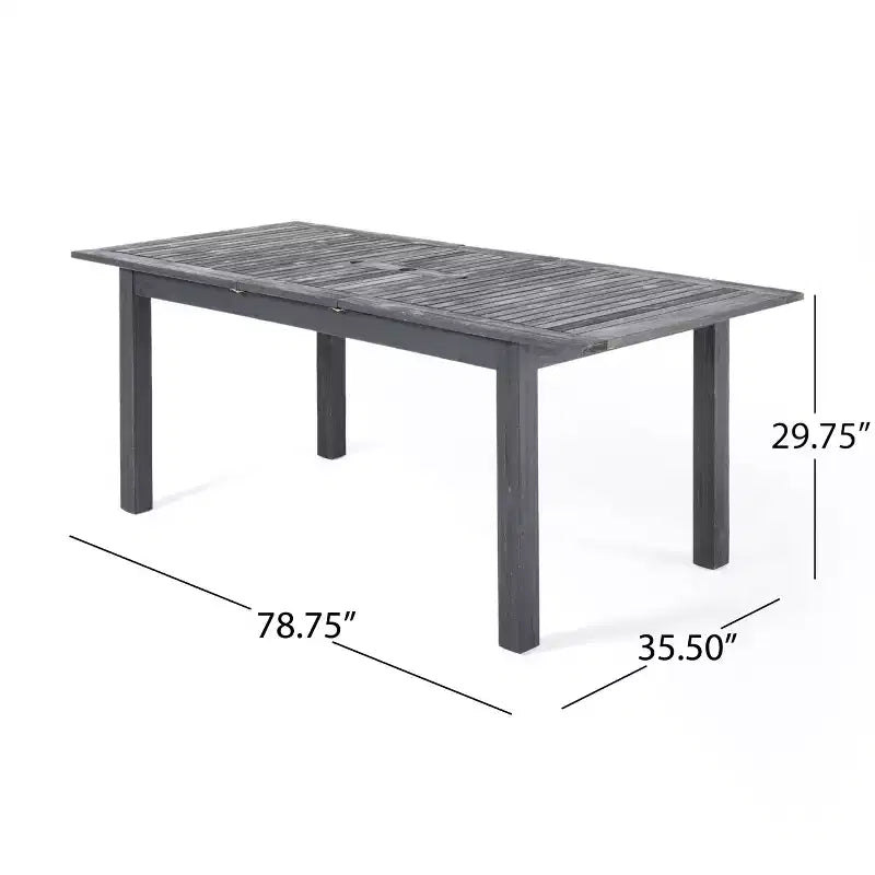 Conjunto de comedor moderno de acacia de 9 piezas Rani de Christopher Knight Home, con mesa de listones extensible y cojines