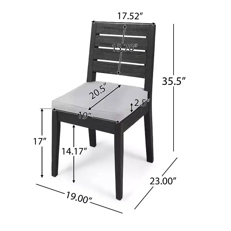 Conjunto de comedor moderno de acacia de 9 piezas Rani de Christopher Knight Home, con mesa de listones extensible y cojines