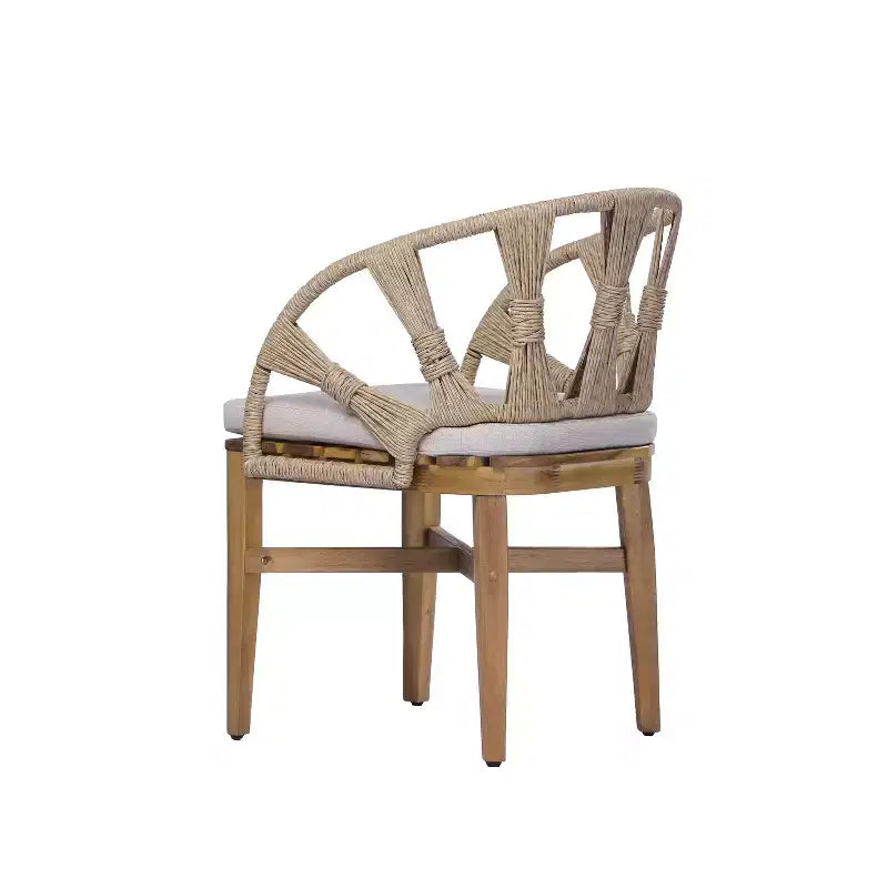 Juego de comedor exterior de 7 piezas Christopher Knight Home Cascade, de estilo bohemio, de madera de acacia y mimbre, con mesa exterior ovalada de listones