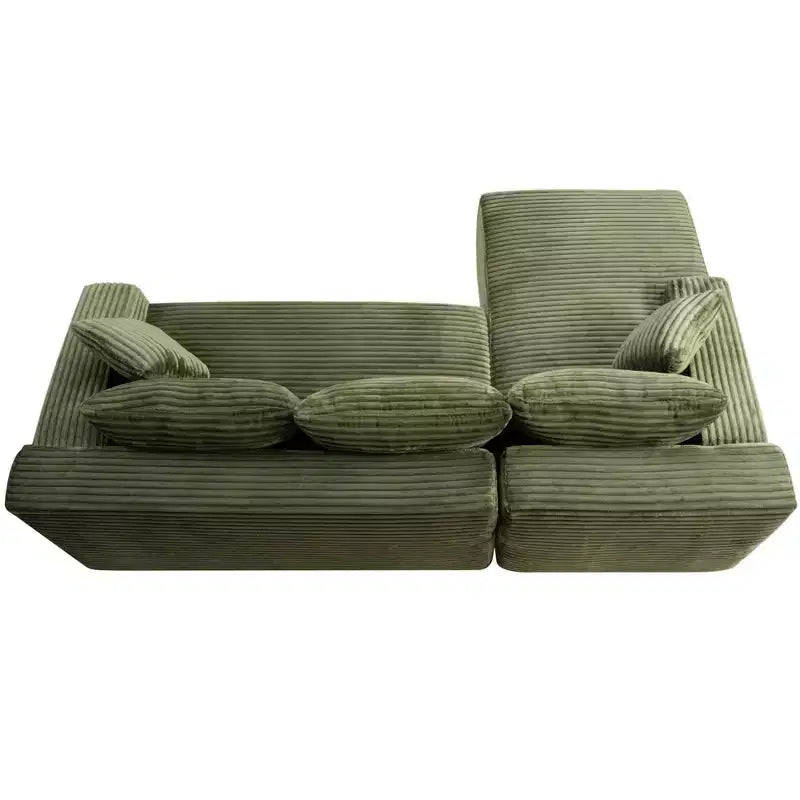 GDFStudio Faris Modern 95 2 Piece Sectional Upholstered Sofa with L-Shape Compressed Design