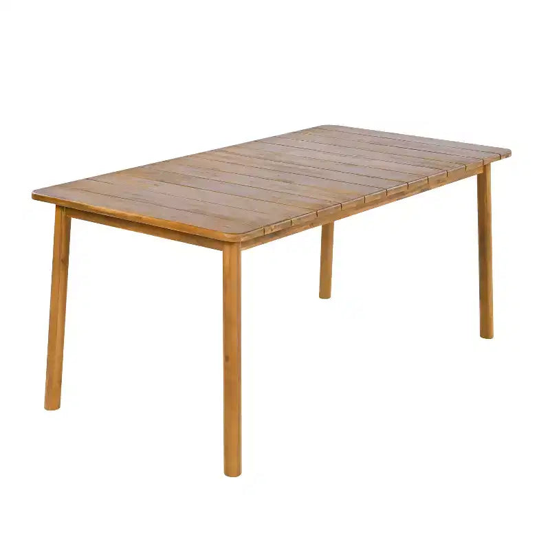Christopher Knight Home Kesden rustieke 7-delige eethoek voor buiten van acaciahout met stoelen met gebogen rugleuning