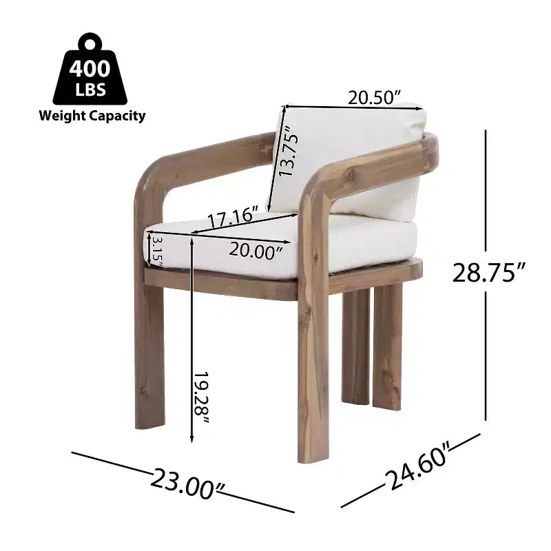 Christopher Knight Home Kesden rustieke 7-delige eethoek voor buiten van acaciahout met stoelen met gebogen rugleuning