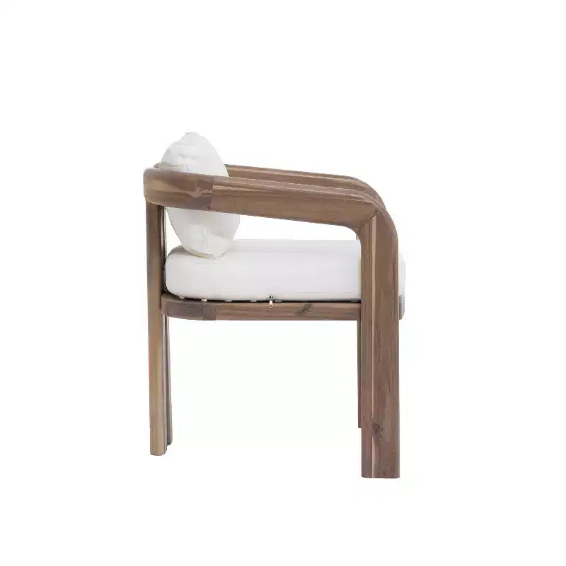 Christopher Knight Home Kesden rustieke 7-delige eethoek voor buiten van acaciahout met stoelen met gebogen rugleuning
