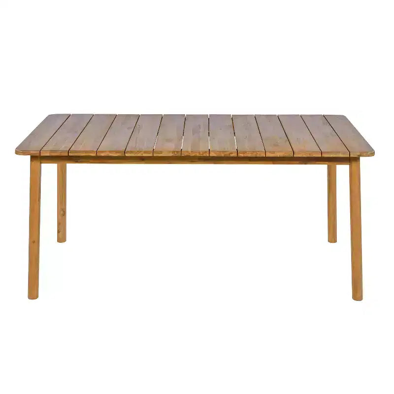 Christopher Knight Home Kesden rustieke 7-delige eethoek voor buiten van acaciahout met stoelen met gebogen rugleuning