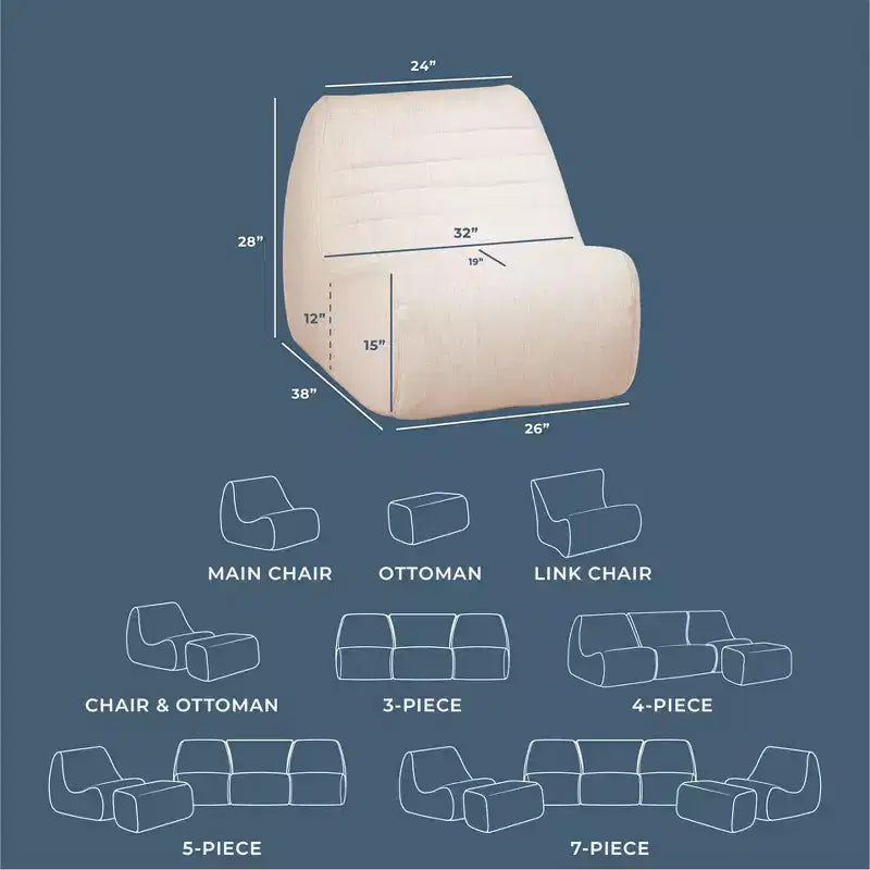 Big Joe Solvana tuinmeubelset, weerbestendige prestatiestof in linnenlook, fauteuil, Sunlit Cream