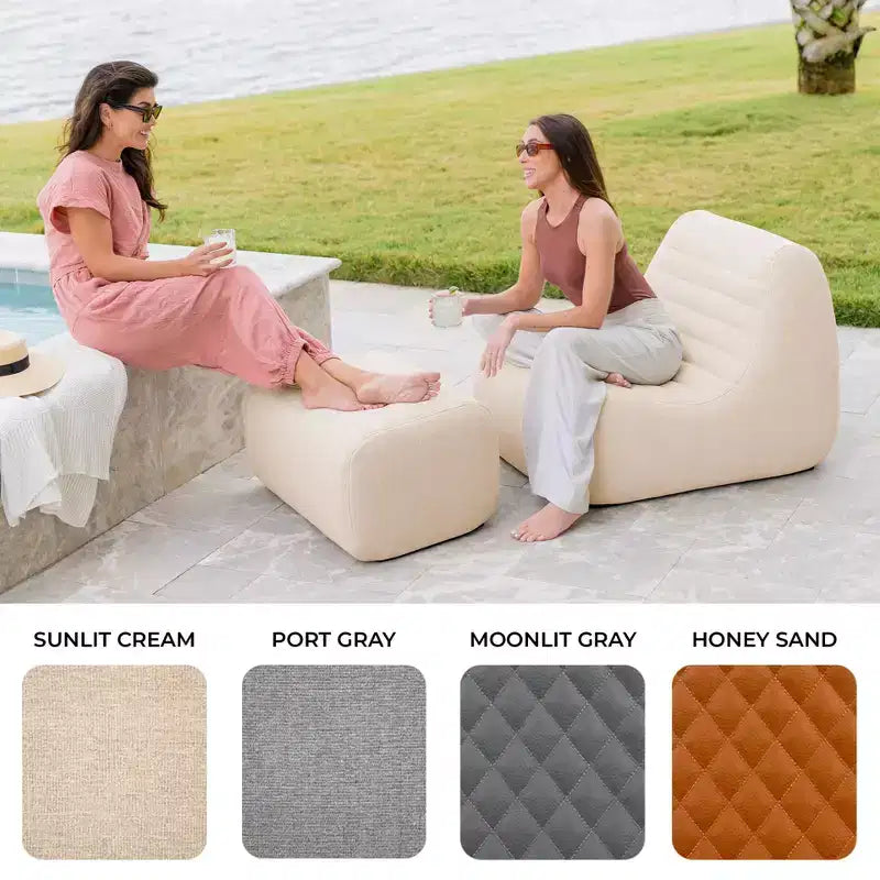 Big Joe Solvana tuinmeubelset, weerbestendige prestatiestof in linnenlook, fauteuil, Sunlit Cream