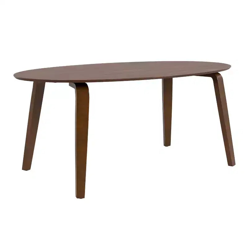 HOMES: Inside + Out 7pc Sandy Cove Mid-Century Modern Oval Dining Room Set Walnut
