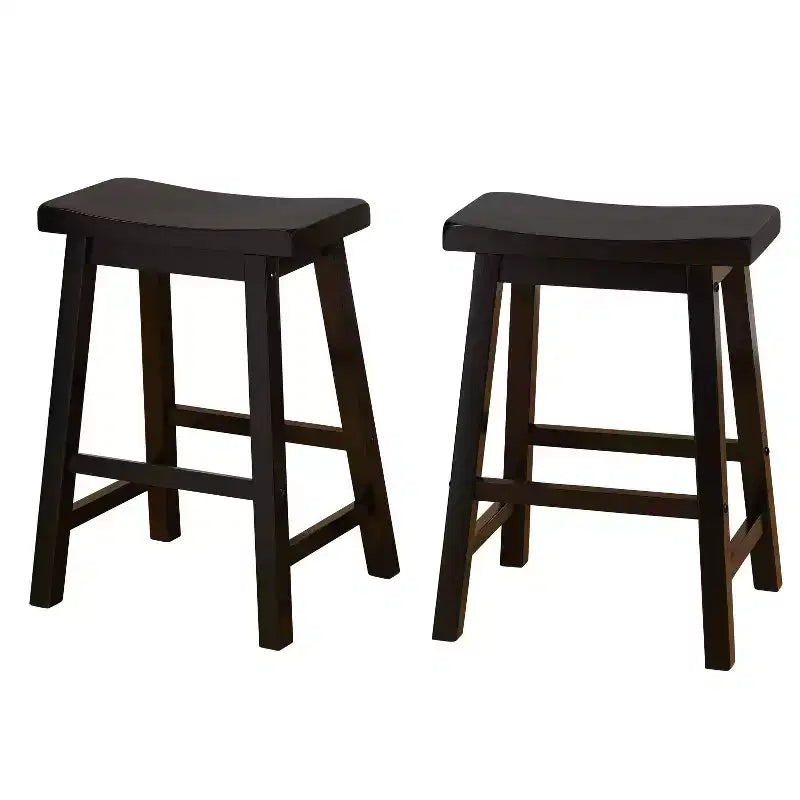 Buylateral 5pc Belfast Counter Height Square Dining Set with 4 Saddle Stools Black