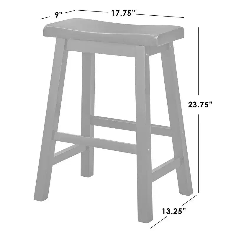Buylateral 5pc Belfast Counter Height Square Dining Set with 4 Saddle Stools Black