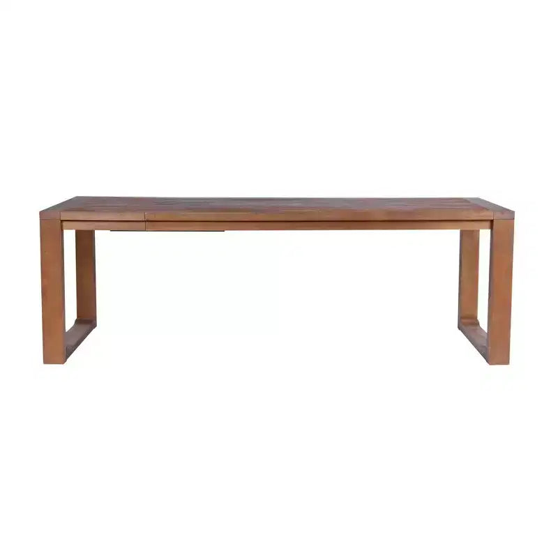 7pc Rasmus Extendable Dining Table Set with Armchairs Chestnut - Boraam: Acacia Wood, Faux Leather Chairs