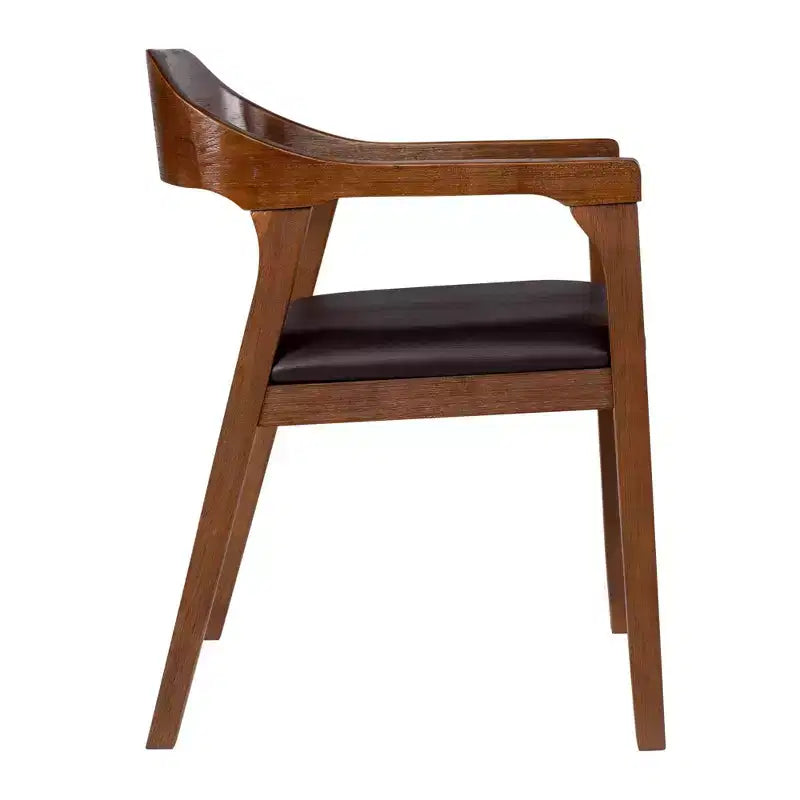 7pc Rasmus Extendable Dining Table Set with Armchairs Chestnut - Boraam: Acacia Wood, Faux Leather Chairs