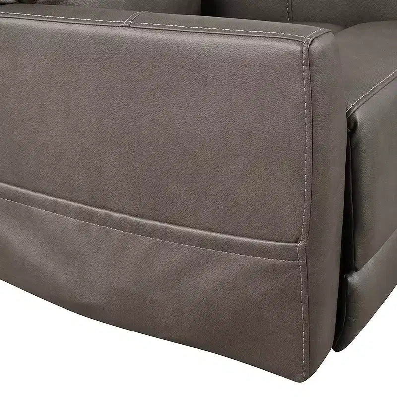 Leatherette Powered Recliner Lift Chair with Zone Heating and Adjustable Headrest, Gray