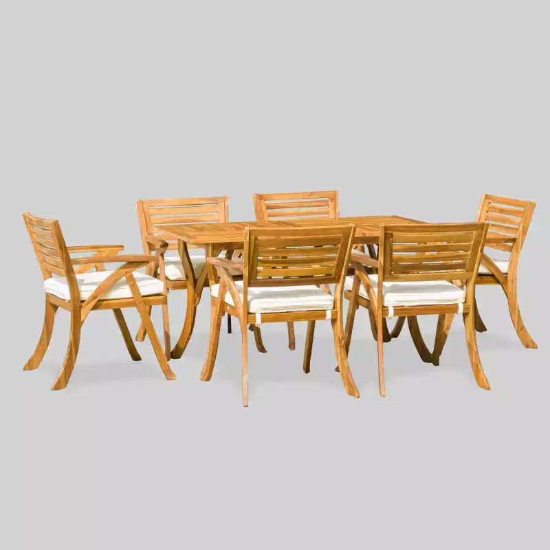 Hermosa 7-teiliges Akazienholz-Esszimmer-Set – Christopher Knight Home