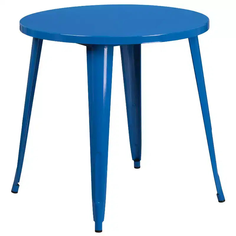 Flash Furniture metalen tafelset voor binnen en buiten, commerciële kwaliteit, ronde tafel van 30, met 2 caféhoekstoelen