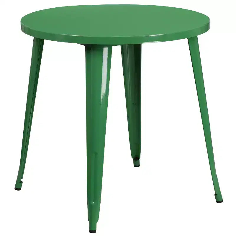 Flash Furniture metalen tafelset voor binnen en buiten, commerciële kwaliteit, ronde tafel van 30, met 2 caféhoekstoelen