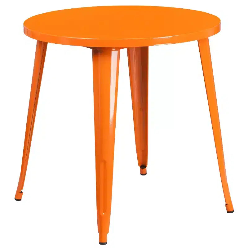 Flash Furniture metalen tafelset voor binnen en buiten, commerciële kwaliteit, ronde tafel van 30, met 2 caféhoekstoelen