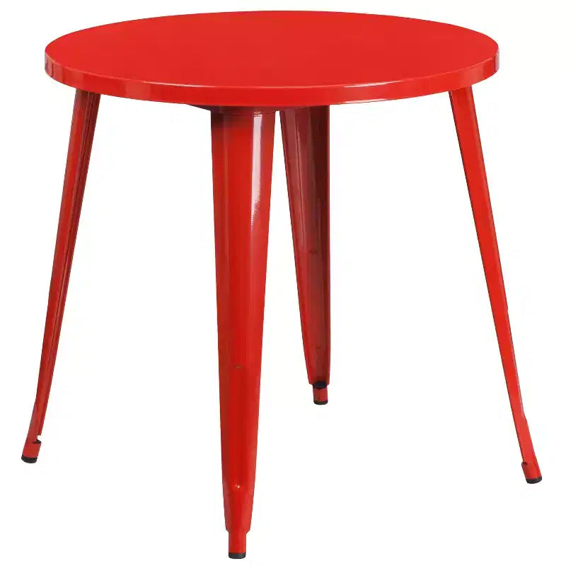Flash Furniture metalen tafelset voor binnen en buiten, commerciële kwaliteit, ronde tafel van 30, met 2 caféhoekstoelen