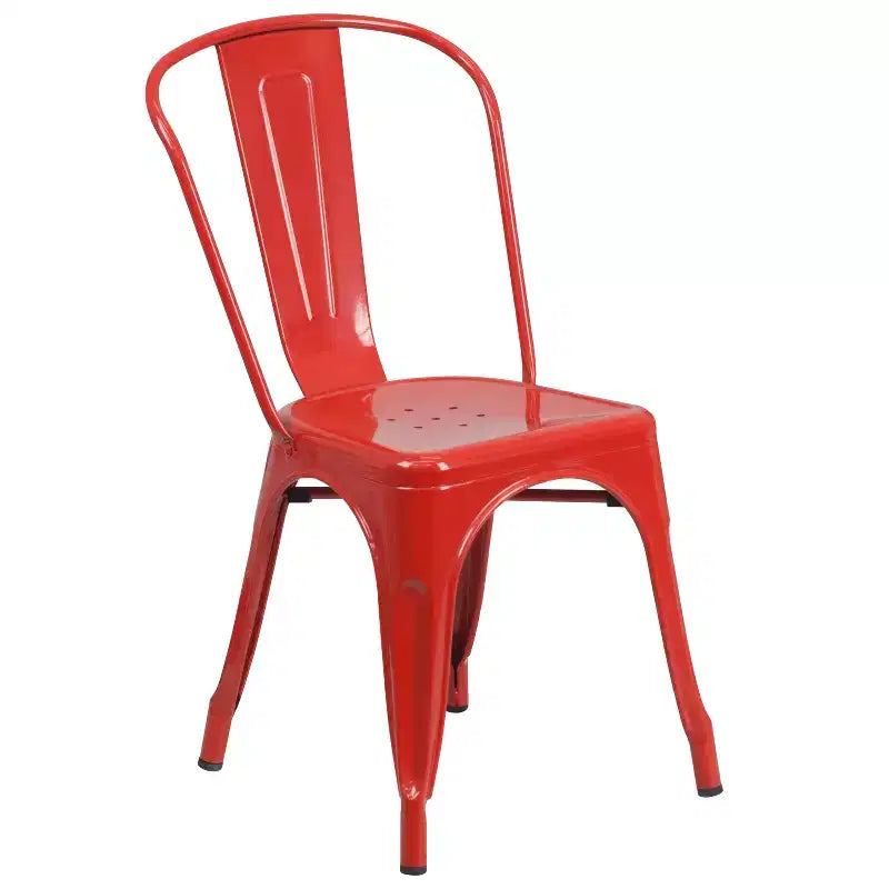 Flash Furniture metalen tafelset voor binnen en buiten, commerciële kwaliteit, ronde tafel van 30, met 2 caféhoekstoelen
