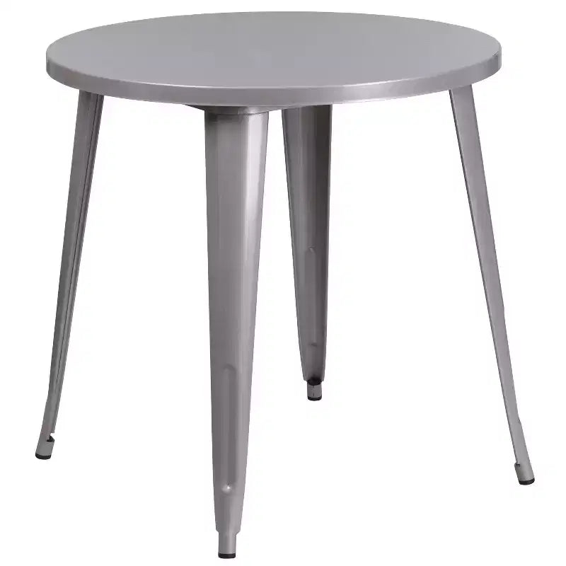 Flash Furniture metalen tafelset voor binnen en buiten, commerciële kwaliteit, ronde tafel van 30, met 2 caféhoekstoelen