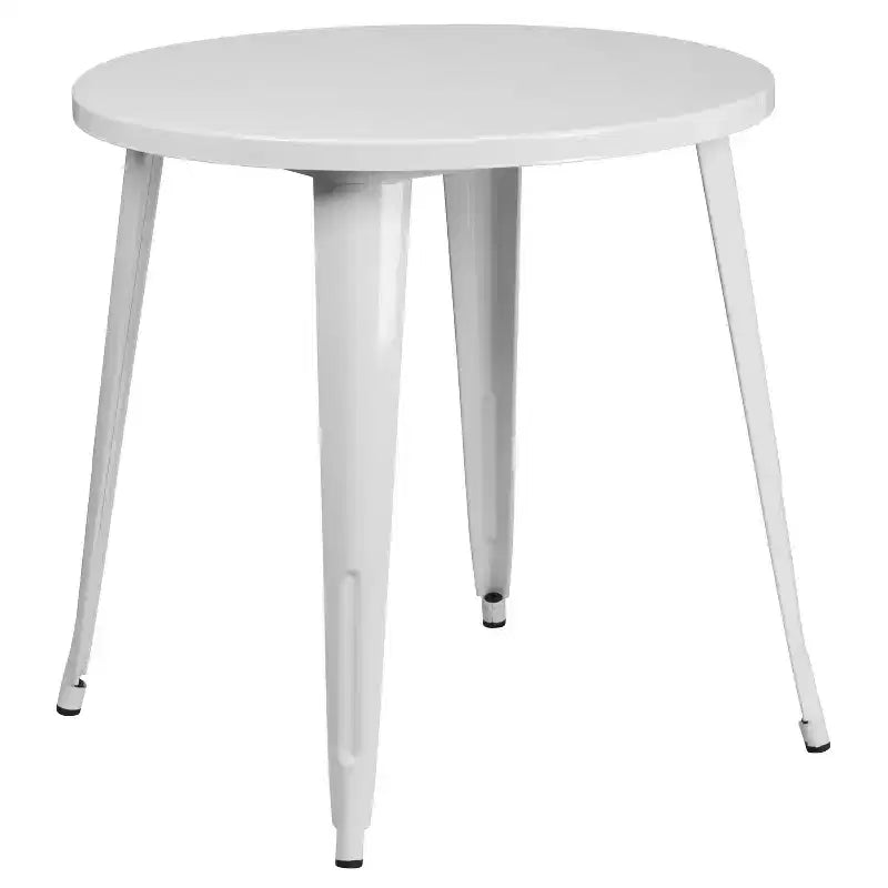 Flash Furniture metalen tafelset voor binnen en buiten, commerciële kwaliteit, ronde tafel van 30, met 2 caféhoekstoelen